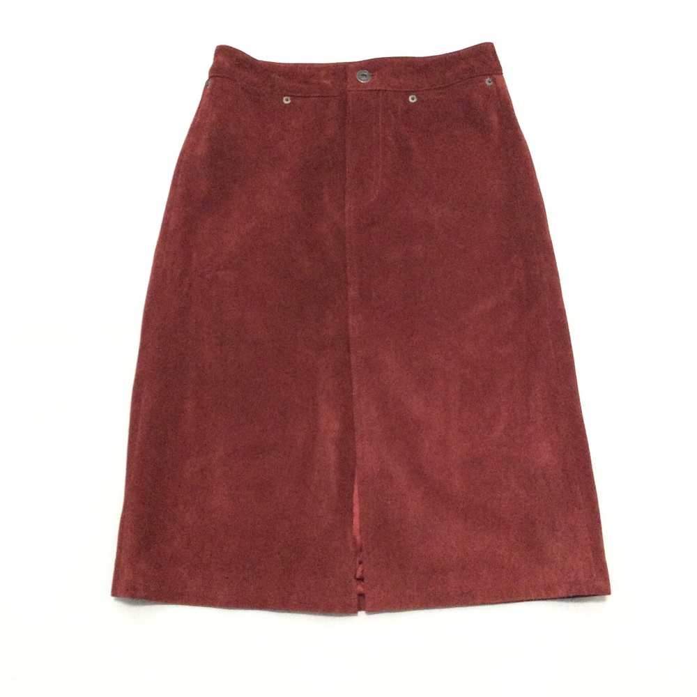 Gap Womens Red Leather Pencil Skirt Size 1